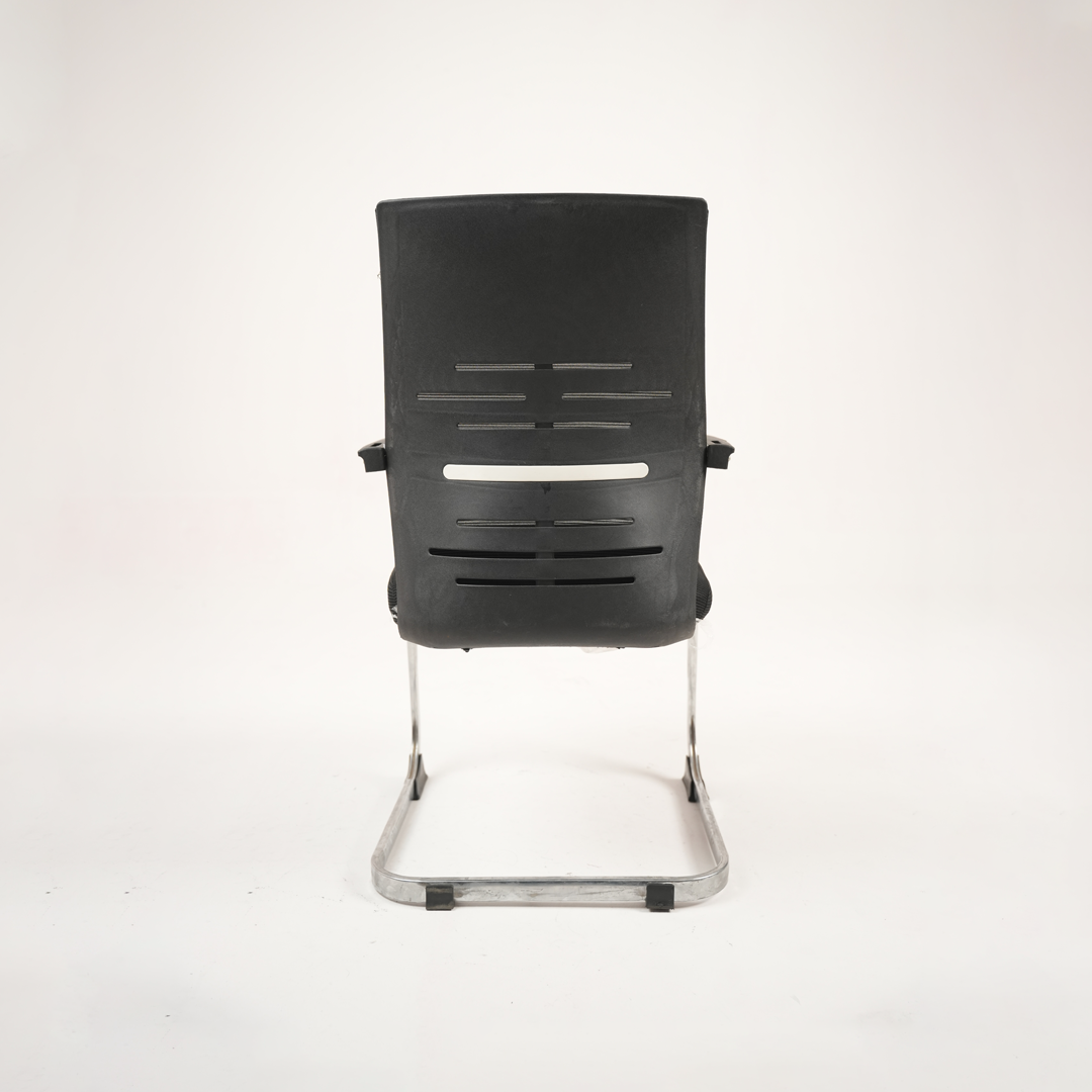 Black Mesh Visitor Office Chair with Chrome Cantilever Frame