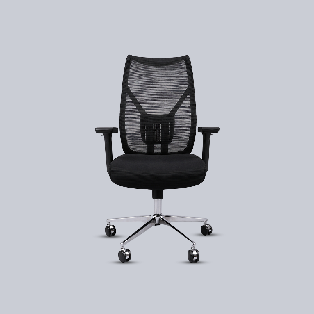 Ergonomic High-Back Mesh Office Chair with Lumbar Support & Chrome Base