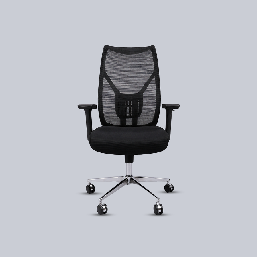 Ergonomic High-Back Mesh Office Chair with Lumbar Support & Chrome Base