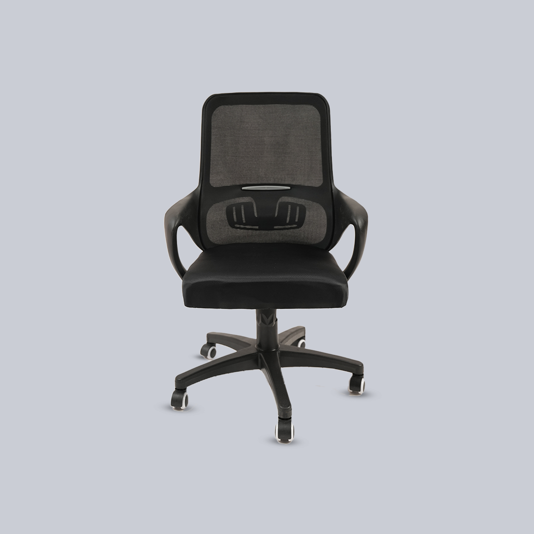 Ergonomic Black Mesh Office Chair with Lumbar Support, Armrests and Wheels