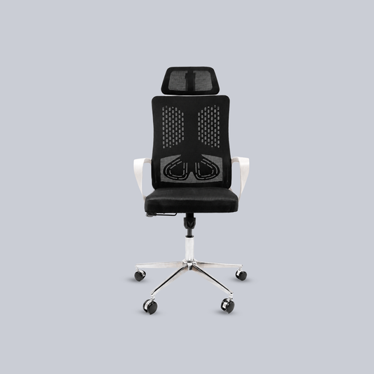 Ergonomic High-Back Mesh Office Chair with Headrest & Chrome Base 1 Remaining