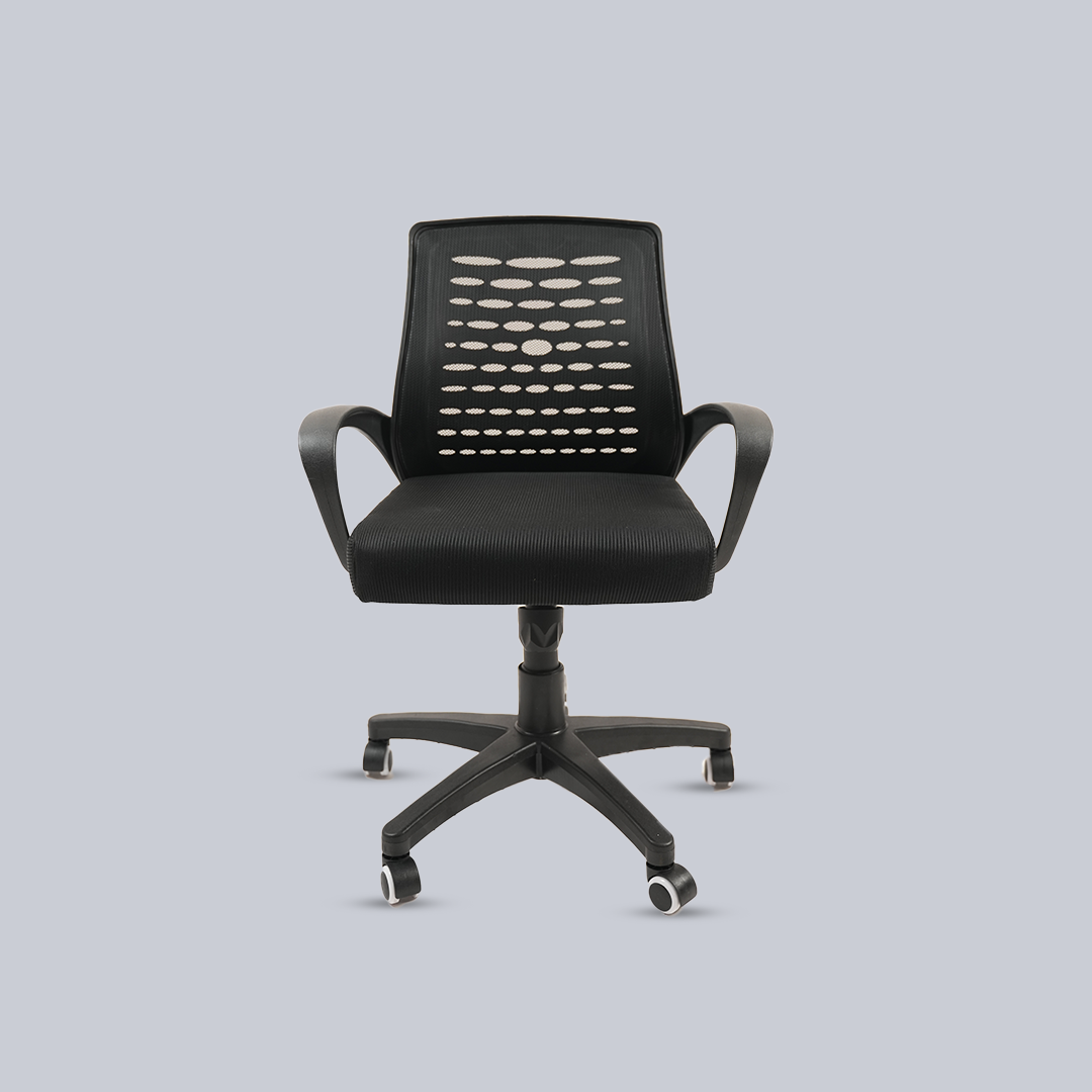 Ergonomic Black Mesh Office Chair with Armrests & Wheels