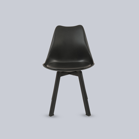 Modern Black Shell Dining Chair with Metal Legs