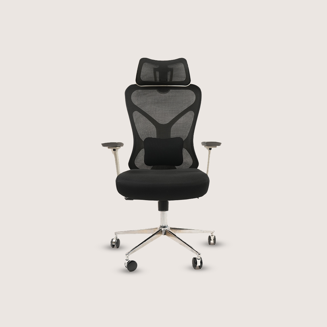 Ergonomic Mesh Office Chair with Headrest, Lumbar Support & Chrome Base alternate view