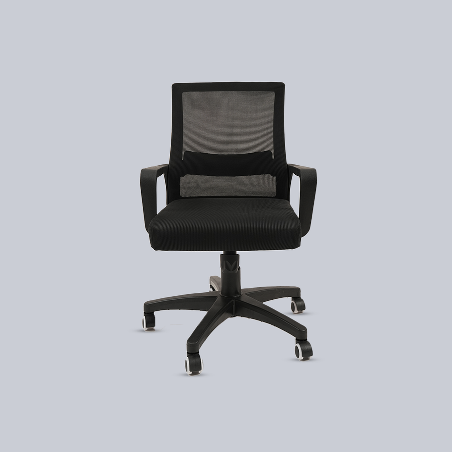 Ergonomic Black Mesh Office Chair with Lumbar Support, Armrests and Wheels (All remaining)
