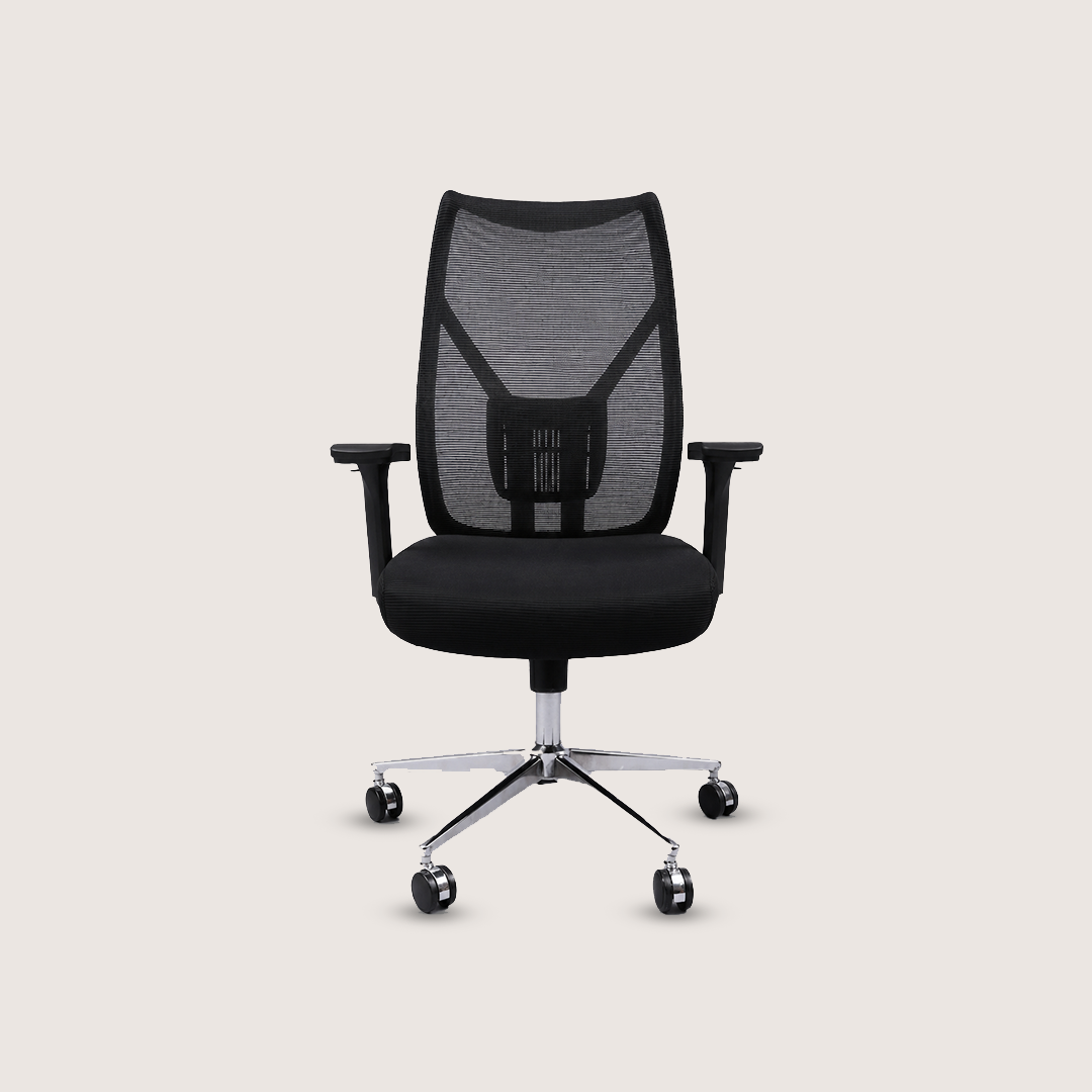 Ergonomic High-Back Mesh Office Chair with Lumbar Support & Chrome Base