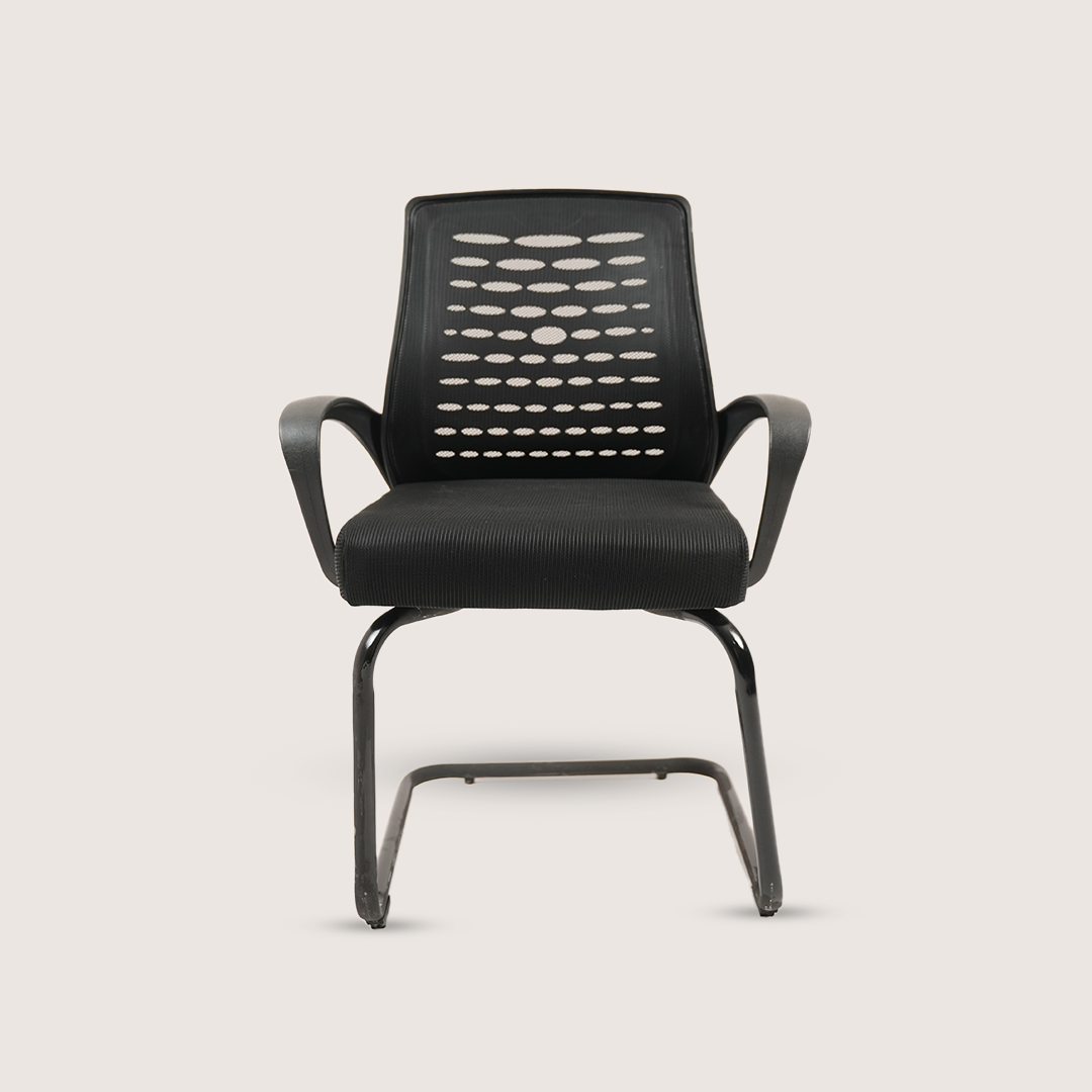 Black Mesh Visitor Chair with Armrests & Cantilever Frame alternate view