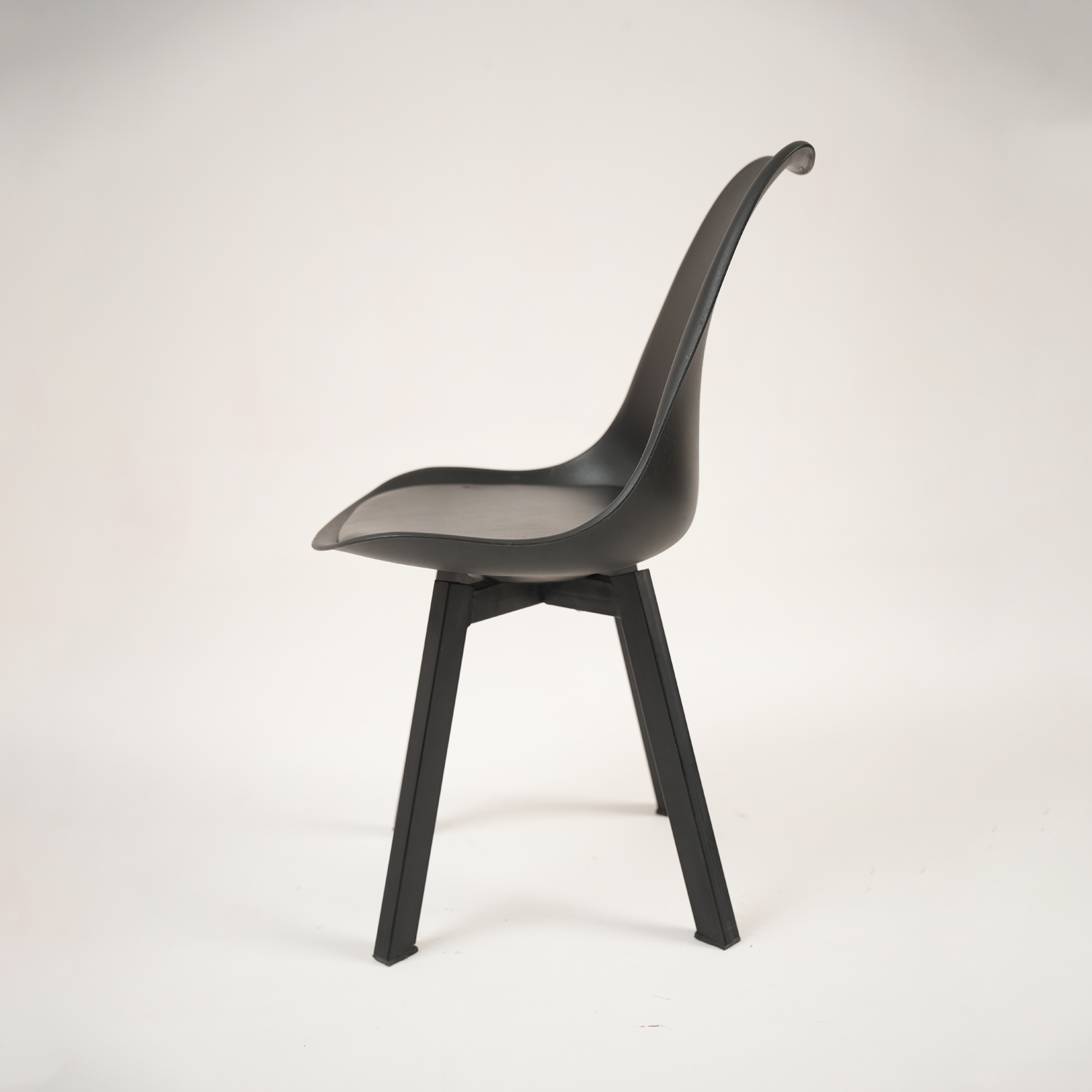 Modern Black Shell Dining Chair with Metal Legs alternate view