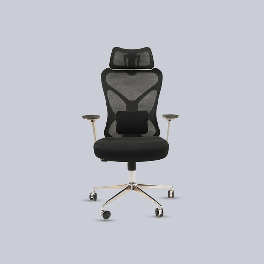 Ergonomic Mesh Office Chair with Headrest, Lumbar Support & Chrome Base (All Remaining)