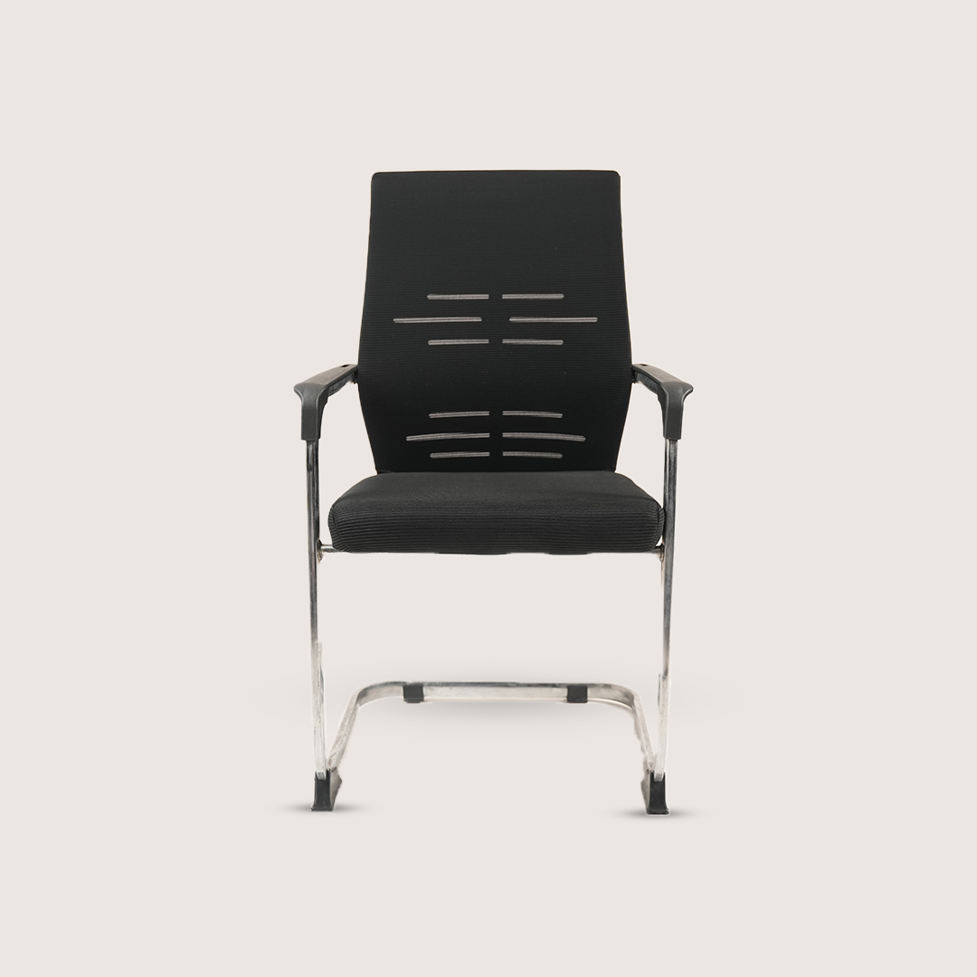 Black Mesh Visitor Office Chair with Chrome Cantilever Frame alternate view