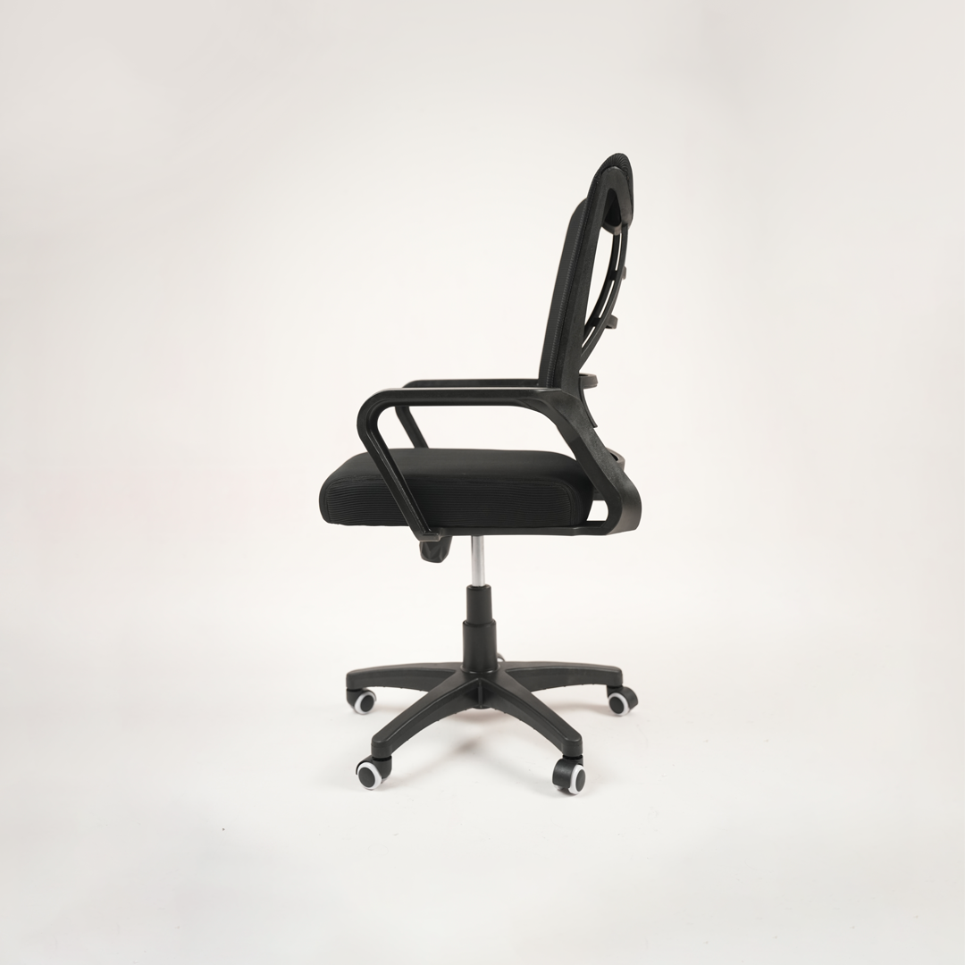 Ergonomic Black Mesh Office Chair with Lumbar Support & Wheels