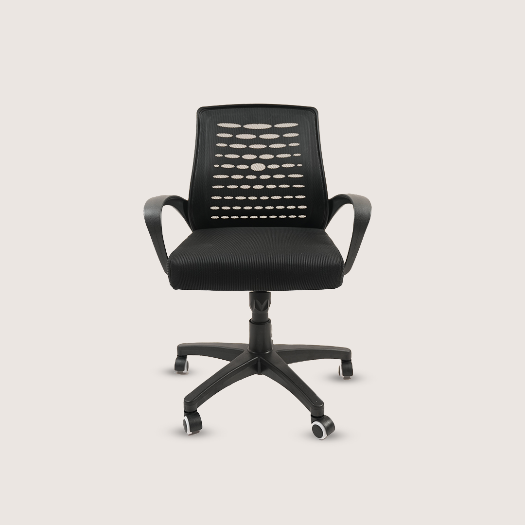 Ergonomic Black Mesh Office Chair with Armrests & Wheels
