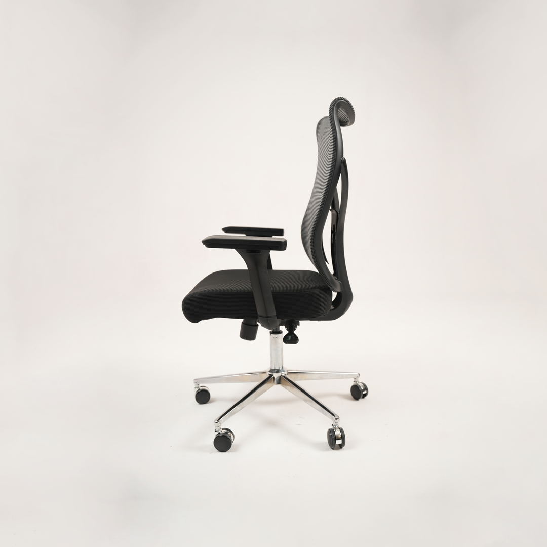 Ergonomic High-Back Mesh Office Chair with Lumbar Support & Chrome Base