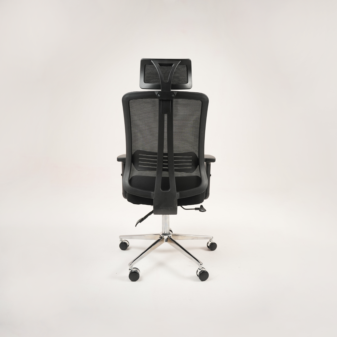 Ergonomic Mesh Office Chair with Headrest, Lumbar Support & Chrome Base