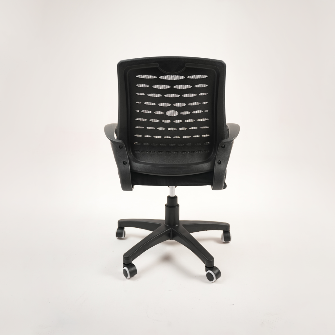 Ergonomic Black Mesh Office Chair with Armrests & Wheels