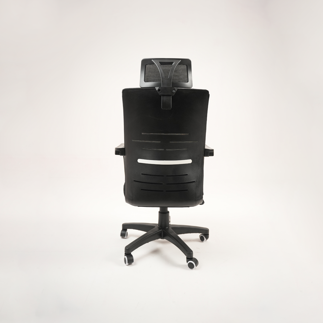 Ergonomic Black Mesh Office Chair with Headrest & Lumbar Support