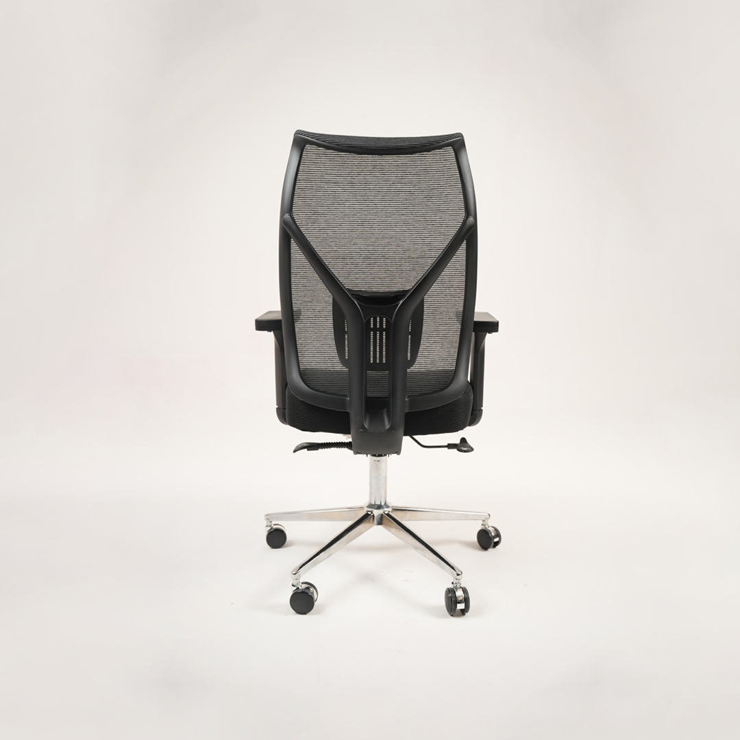Ergonomic High-Back Mesh Office Chair with Lumbar Support & Chrome Base