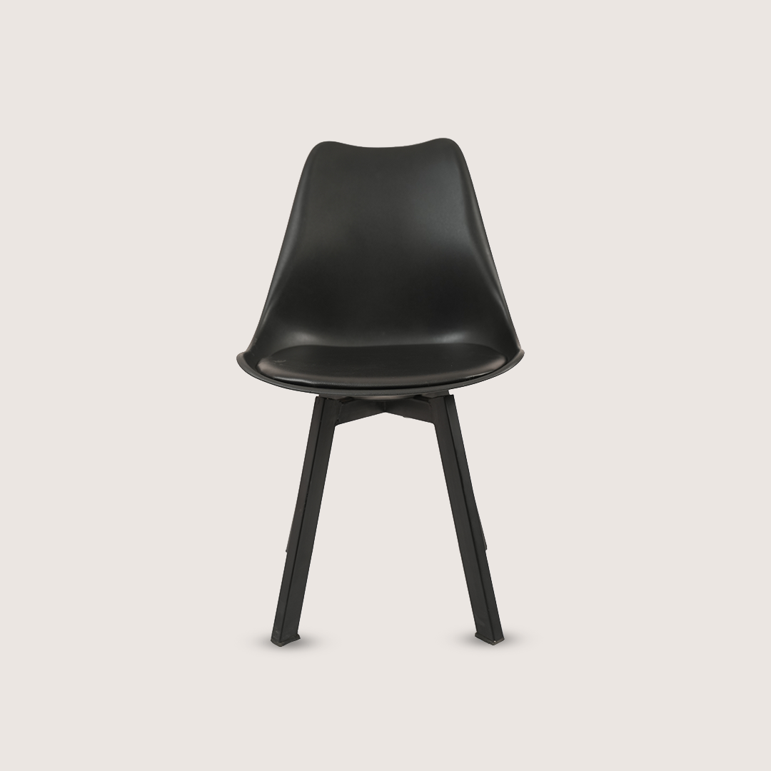 Modern Black Shell Dining Chair with Metal Legs