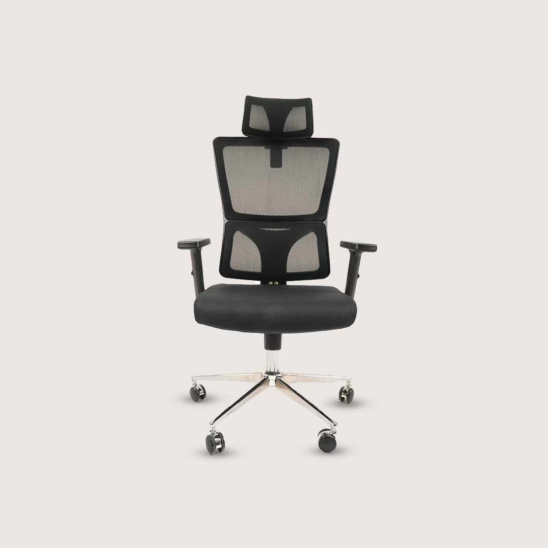 Ergonomic High-Back Mesh Office Chair with Headrest & Chrome Base alternate view