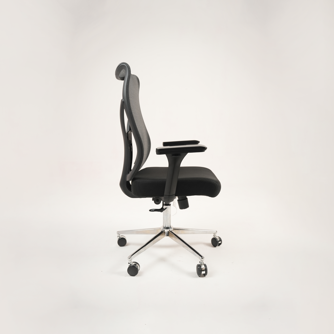 Ergonomic High-Back Mesh Office Chair with Lumbar Support & Chrome Base